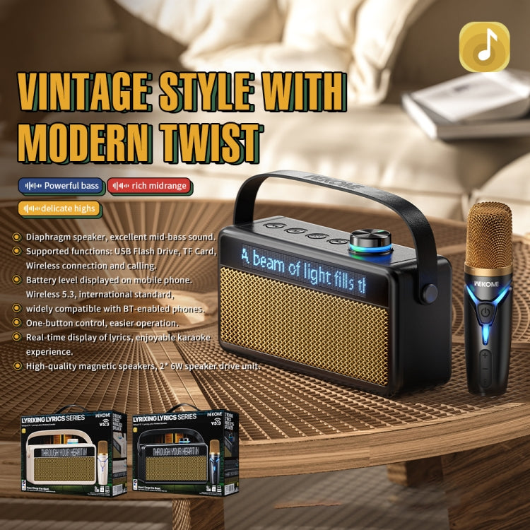 WK Beluga D17 Lyrics Bluetooth Speaker(Beige) - free shipping - PMC Jewellery - Order now!