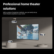 AUN A004 Pro 1920 x 1080P 9000Lumen Android 9.0 Portable LCD Projector, EU Plug(White)