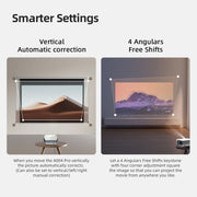 AUN A004 Pro 1920 x 1080P 9000Lumen Android 9.0 Portable LCD Projector, EU Plug(White)
