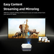 AUN A004 Pro 1920 x 1080P 9000Lumen Android 9.0 Portable LCD Projector, EU Plug(White)