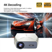 AUN A004 Pro 1920 x 1080P 9000Lumen Android 9.0 Portable LCD Projector, EU Plug(White)