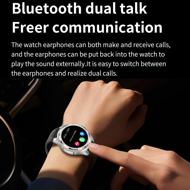 LC19 1.53 inch 2 in 1 Bluetooth Earphone IP67 Water-resistant Smart Watch, Support Sleep Monitoring(Black)