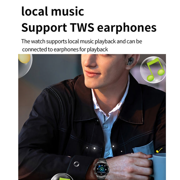 LC19 1.53 inch 2 in 1 Bluetooth Earphone IP67 Water-resistant Smart Watch, Support Sleep Monitoring(Black)