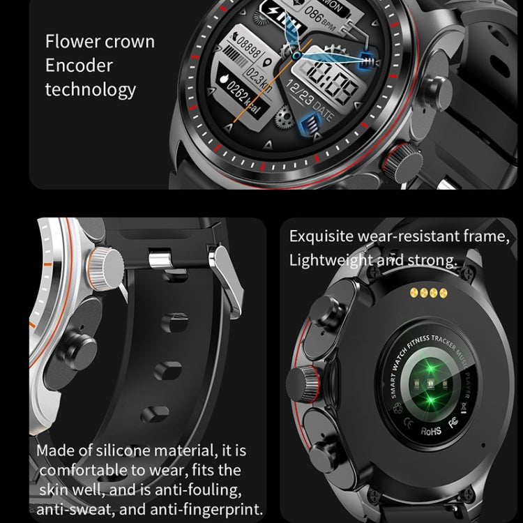 LC19 1.53 inch 2 in 1 Bluetooth Earphone IP67 Water-resistant Smart Watch, Support Sleep Monitoring(Black Silver)