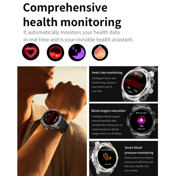 LC19 1.53 inch 2 in 1 Bluetooth Earphone IP67 Water-resistant Smart Watch, Support Sleep Monitoring(Black)