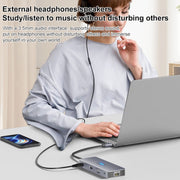 BYL-2411 11 in 1 Type-C HUB Docking Station with 3 x USB3.0, PD100W,  SD/TF, RJ45, Type-C, VGA, HDTV, 3.5mm Jack