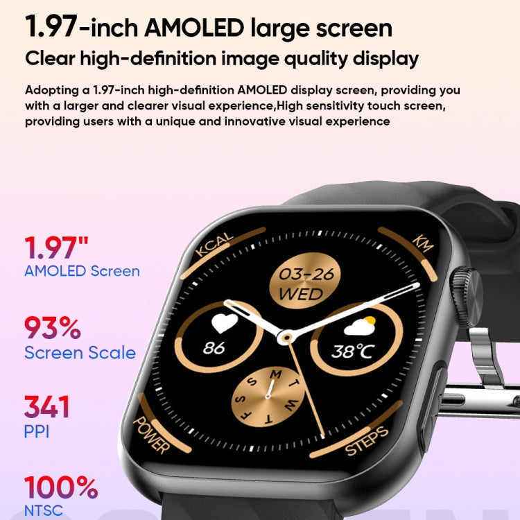 MT500 1.97 inch IP67 Waterproof Smart Watch, Support Electrocardiogram / Temperature Measurement(Black) - Smart Watches by PMC TechLife | Online Shopping South Africa | PMC TechLife | Buy Now Pay Later Mobicred