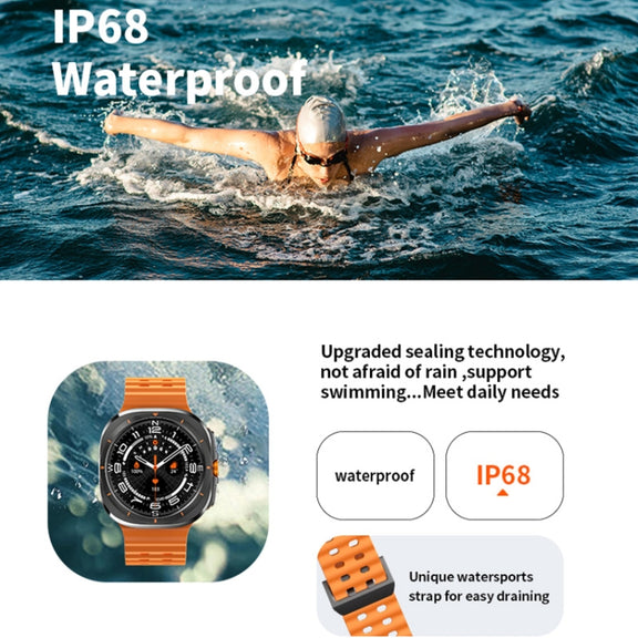 W7 1.43 inch IP68 Water-resistant Smart Watch, Support Sedentary Reminder / Sleep Monitoring(Orange)