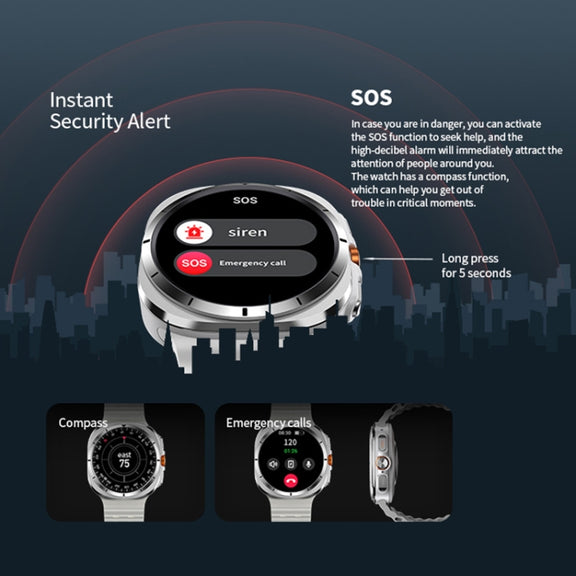 W7 1.43 inch IP68 Water-resistant Smart Watch, Support Sedentary Reminder / Sleep Monitoring(White)