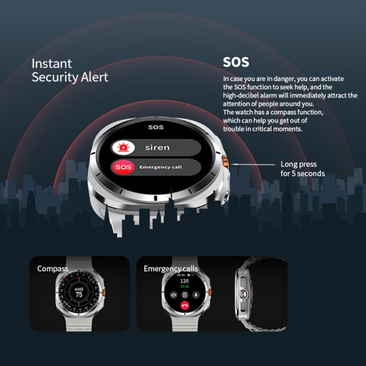 W7 1.43 inch IP68 Water-resistant Smart Watch, Support Sedentary Reminder / Sleep Monitoring(White)