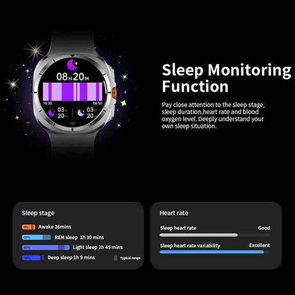 W7 1.43 inch IP68 Water-resistant Smart Watch, Support Sedentary Reminder / Sleep Monitoring(White)