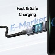 USAMS 60W 6 in 1 Digital Display Fast Charging Cable, Length:2m(Titanium Gray)