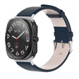 For Samsung Galaxy Watch Ultra 47mm Stainless Steel Silver Buckle Leather Watch Band(Dark Blue) - free shipping - PMC TechLife - Order now!