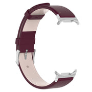 For Samsung Galaxy Watch Ultra 47mm Stainless Steel Silver Buckle Leather Watch Band(Wine Red)
