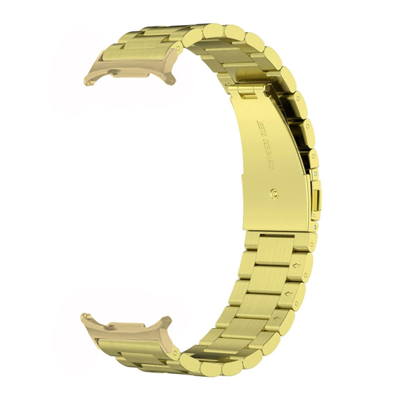For Samsung Galaxy Watch Ultra 47mm Three Beads Stainless Steel Watch Band(Gold)