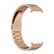 For Samsung Galaxy Watch Ultra 47mm Three Beads Stainless Steel Watch Band(Rose Gold)