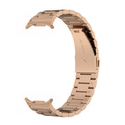 For Samsung Galaxy Watch Ultra 47mm Three Beads Stainless Steel Watch Band(Rose Gold)