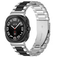 For Samsung Galaxy Watch Ultra 47mm Three Beads Stainless Steel Watch Band(Silver Black Silver) - free shipping - PMC TechLife - Order now!
