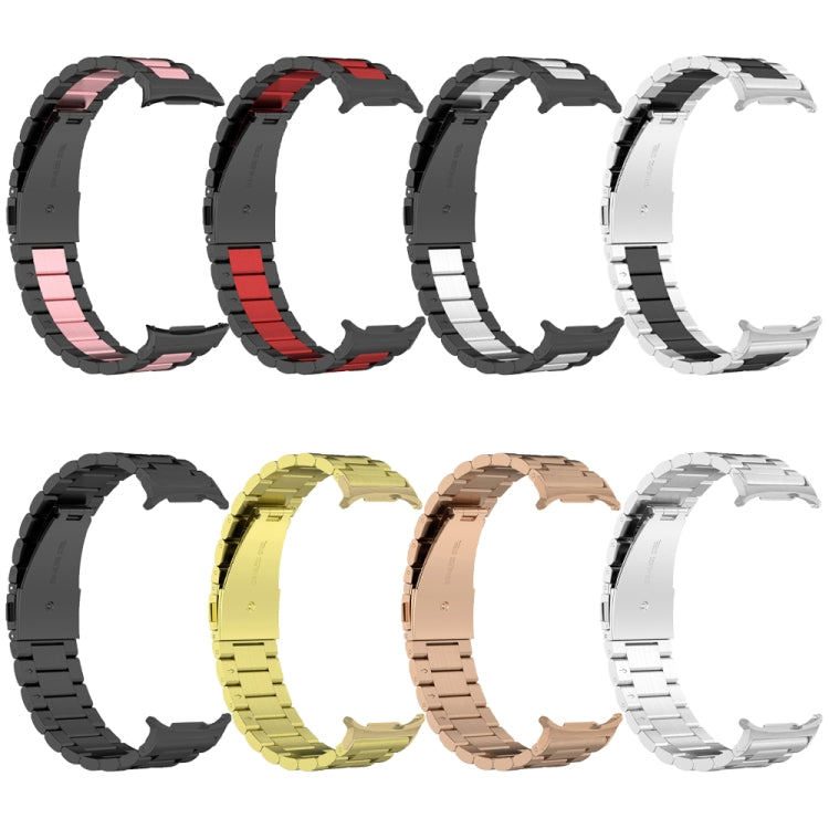 For Samsung Galaxy Watch Ultra 47mm Three Beads Stainless Steel Watch Band(Gold)