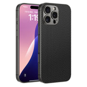 For iPhone 16 Pro Max GKK Metal Paint Skin Feel Leather Full Coverage Phone Case(Carbon Fibre)