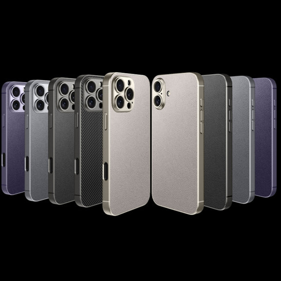 For iPhone 16 Plus GKK Metal Paint Skin Feel Leather Full Coverage Phone Case(Titanium Grey)