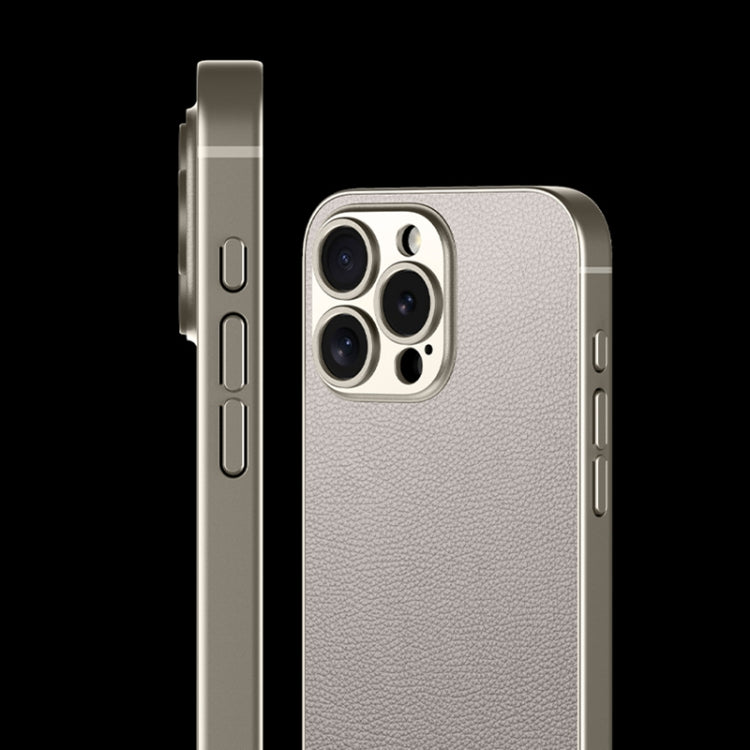 For iPhone 16 Plus GKK Metal Paint Skin Feel Leather Full Coverage Phone Case(Titanium Grey)