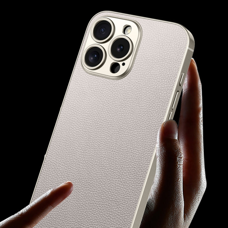For iPhone 16 Plus GKK Metal Paint Skin Feel Leather Full Coverage Phone Case(Titanium Grey)