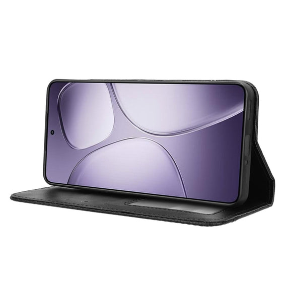 For Redmi K70 Ultra Magnetic Buckle Retro Texture Leather Phone Case(Black)