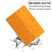 For Lenovo Tab M11 / Xiaoxin Pad 2024 Honeycomb Embossed Leather Smart Tablet Case(Yellow)