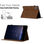 For Lenovo Tab M11 / Xiaoxin Pad 2024 Honeycomb Embossed Leather Smart Tablet Case(Brown)