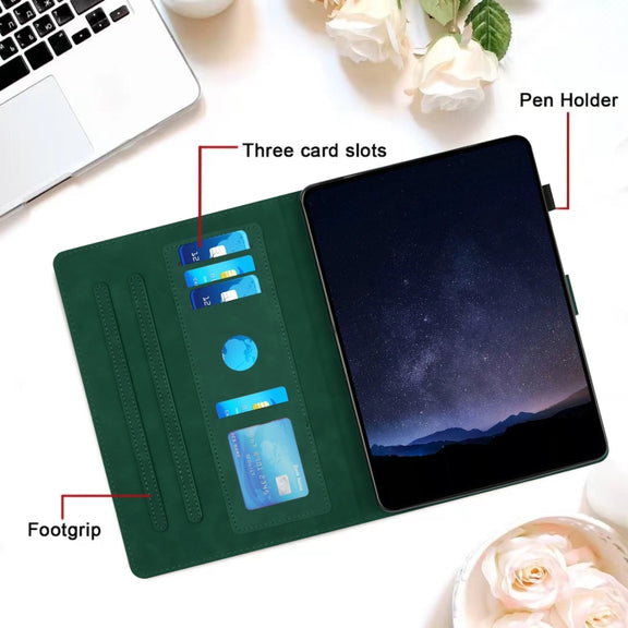 For Lenovo Tab M11 / Xiaoxin Pad 2024 Honeycomb Embossed Leather Smart Tablet Case(Green)