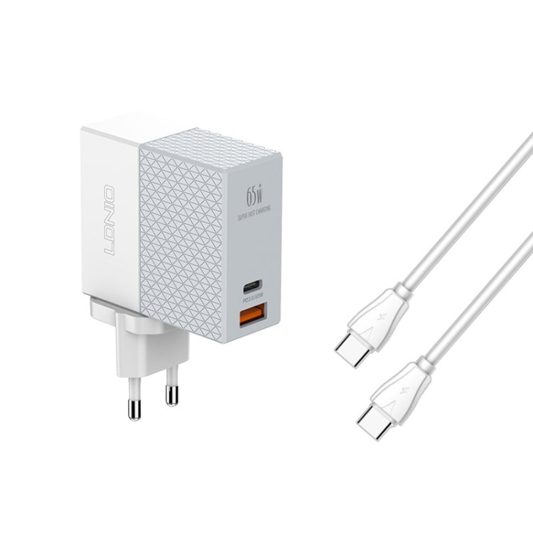 LDNIO A2620C PD3.0 65W USB Power Adapter Travel Charger with Type-C to Type-C Cable, EU Plug - free shipping - PMC Jewellery - Order now!