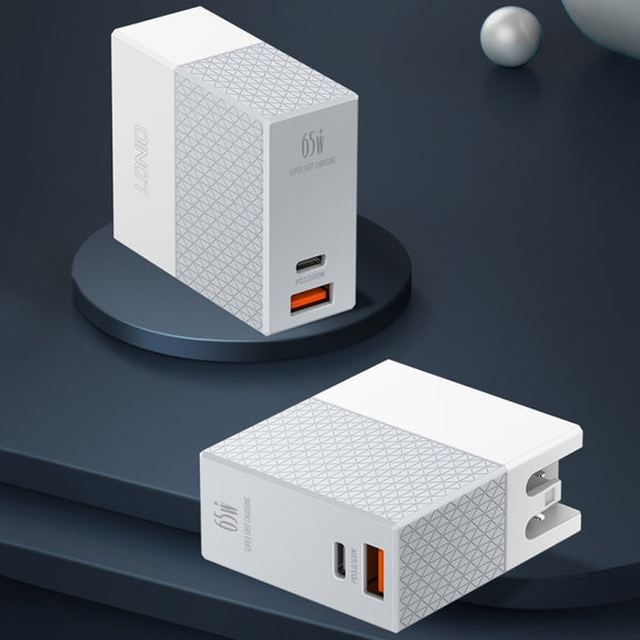 LDNIO A2620C PD3.0 65W USB Power Adapter Travel Charger with Type-C to Type-C Cable, EU Plug