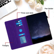 For Samsung Galaxy Tab S9 / S9 FE Honeycomb Embossed Leather Smart Tablet Case(Purple)