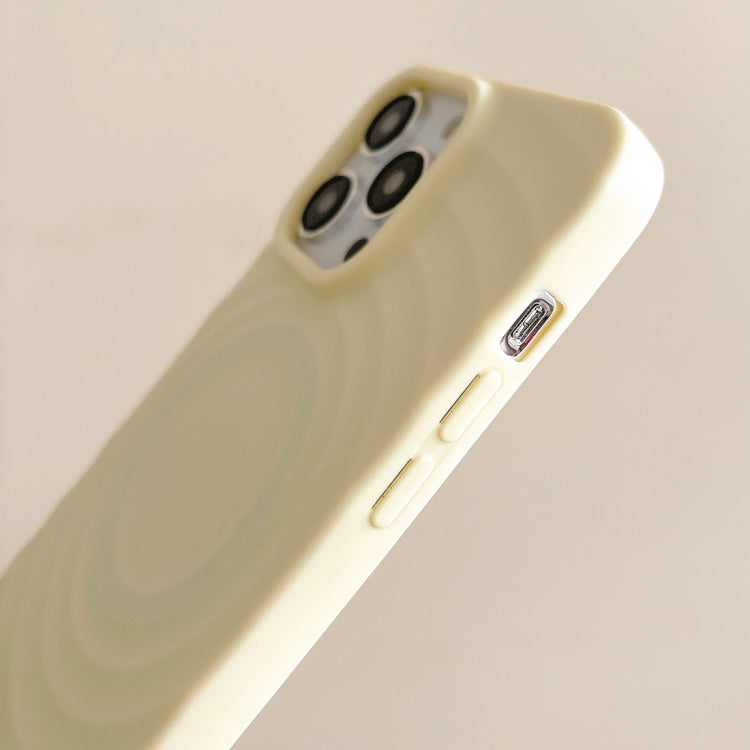 For iPhone 16 Plus Frosted Wave Texture MagSafe Magnetic TPU Phone Case(White)