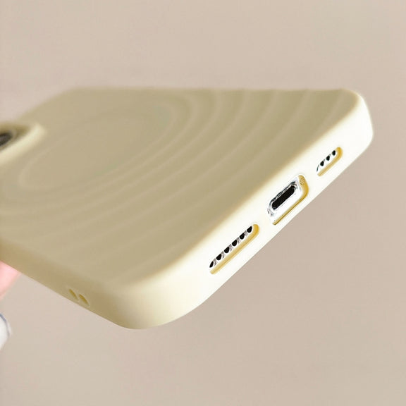For iPhone 16 Pro Frosted Wave Texture MagSafe Magnetic TPU Phone Case(Orange)