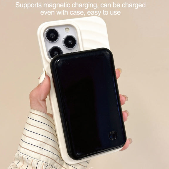 For iPhone 16 Plus Frosted Wave Texture MagSafe Magnetic TPU Phone Case(White)