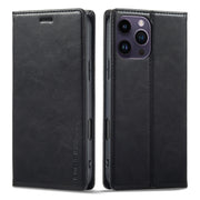 For iPhone 16 Pro Max LC.IMEEKE RFID Anti-theft Leather Phone Case(Black)
