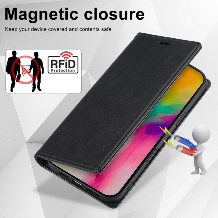 For iPhone 16 Pro Max LC.IMEEKE RFID Anti-theft Leather Phone Case(Black)