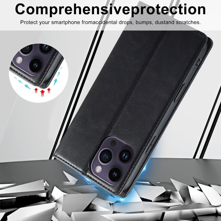 For iPhone 16 Pro Max LC.IMEEKE RFID Anti-theft Leather Phone Case(Black)