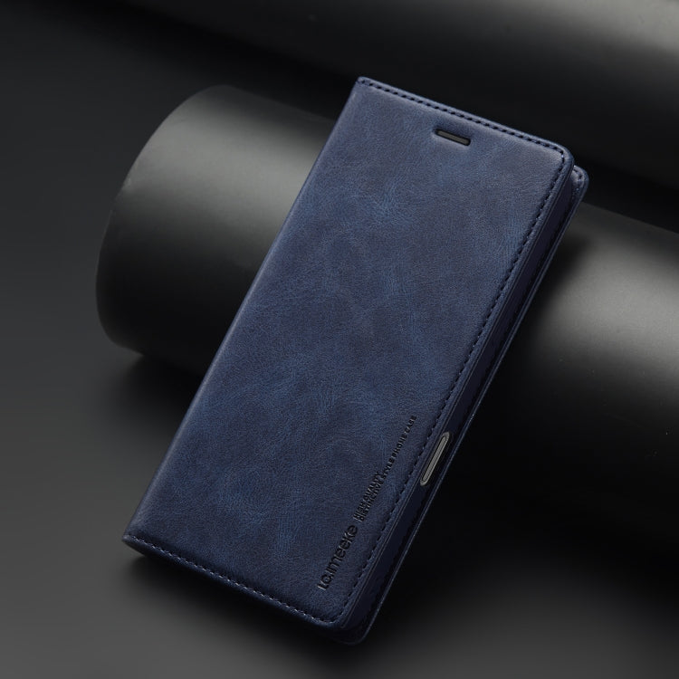 For iPhone 16 Pro LC.IMEEKE RFID Anti-theft Leather Phone Case(Blue)
