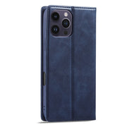 For iPhone 16 Pro LC.IMEEKE RFID Anti-theft Leather Phone Case(Blue)