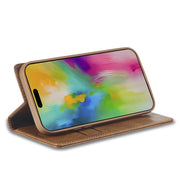 For iPhone 16 Pro LC.IMEEKE RFID Anti-theft Leather Phone Case(Brown)