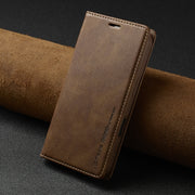 For iPhone 16 Plus LC.IMEEKE RFID Anti-theft Leather Phone Case(Brown)
