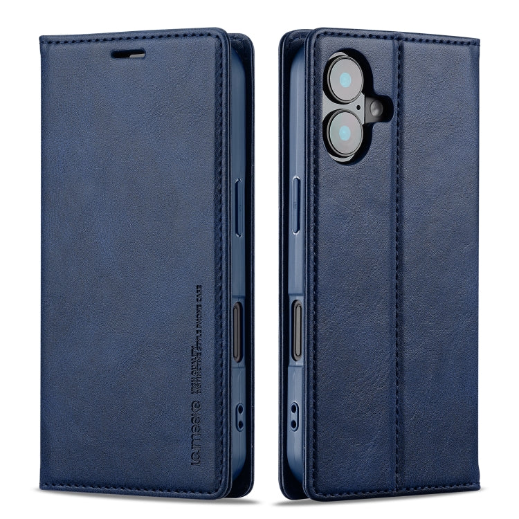 For iPhone 16 LC.IMEEKE RFID Anti-theft Leather Phone Case(Blue) - iPhone 16 Cases by LC.IMEEKE | Online Shopping South Africa | PMC TechLife | Buy Now Pay Later Mobicred