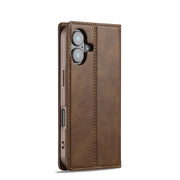 For iPhone 16 LC.IMEEKE RFID Anti-theft Leather Phone Case(Brown)