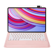 For Xiaomi Redmi Pad Pro 12.1 A0N11 Detachable Bluetooth Keyboard TPU Lambskin Leather Tablet Case(Pink White)