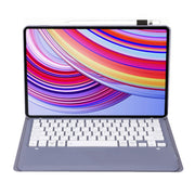 For Xiaomi Redmi Pad Pro 12.1 A0N11 Detachable Bluetooth Keyboard TPU Lambskin Leather Tablet Case(Lavender White)