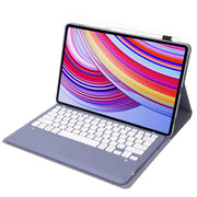 For Xiaomi Redmi Pad Pro 12.1 A0N11 Detachable Bluetooth Keyboard TPU Lambskin Leather Tablet Case(Lavender White)