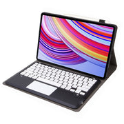 For Xiaomi Redmi Pad Pro 12.1 A0N11-A Detachable Bluetooth Keyboard TPU Lambskin Leather Tablet Case with Touchpad(Black White)